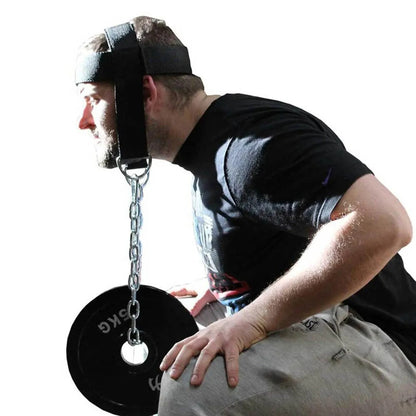 Neck Training Harness on man with weight